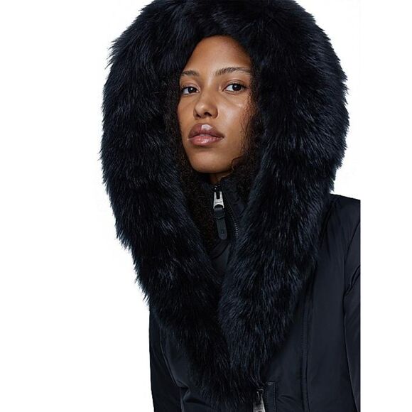 Mackage Women's Black Kay Shearling Collar Down Coat Size Medium $1390+ - Picture 2 of 11